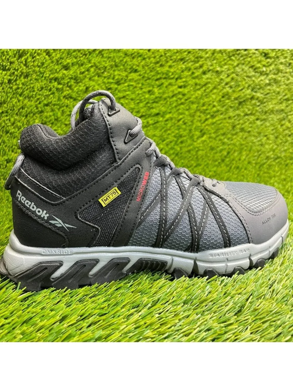 Reebok Trailgrip EH Womens Size 8.5 Gray Black Alloy Toe Safety Hiker Work Boots